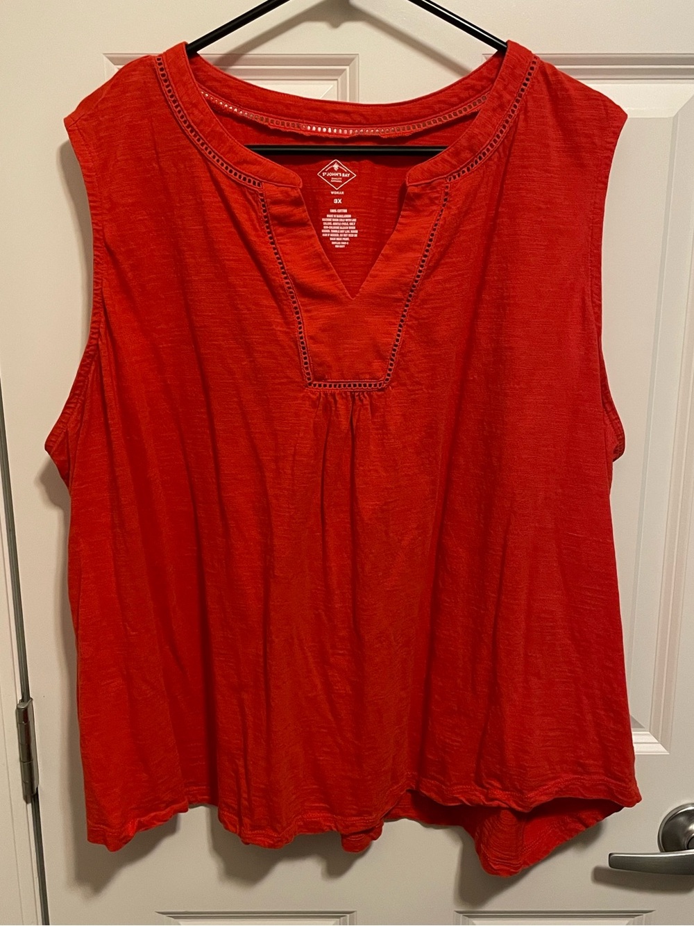 St. John's Bay Y-neck Lace Trim Sleeveless Tank Top